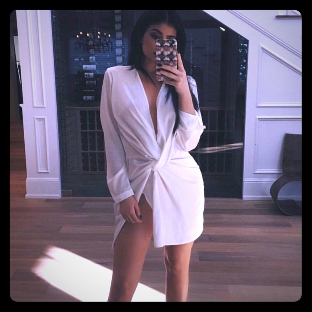 Meshki white satin dress